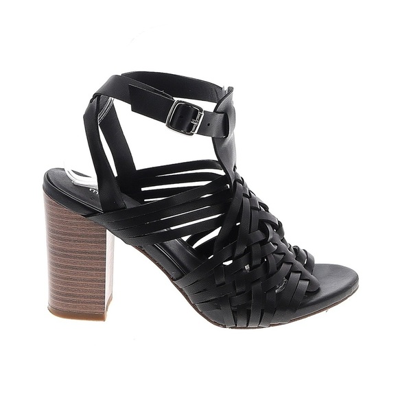 Madden Girl Shoes - Madden Girl Strappy Chunky Black Heels NWOT | Sz 7.5